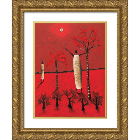 Si pres, si loin Gold Ornate Wood Framed Art Print with Double Matting by Rauscher, Michel