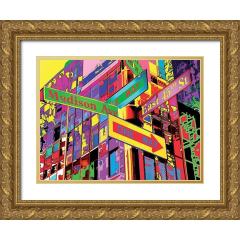 Pancartes Gold Ornate Wood Framed Art Print with Double Matting by Potron, Geraldine