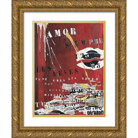 Les Reves Gold Ornate Wood Framed Art Print with Double Matting by Pelletier, Sylviane