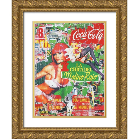 El moulino rojo Gold Ornate Wood Framed Art Print with Double Matting by Durrey, Laurent