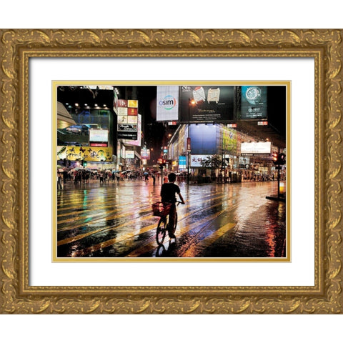 Velo de nuit Gold Ornate Wood Framed Art Print with Double Matting by Jacrot, Christophe