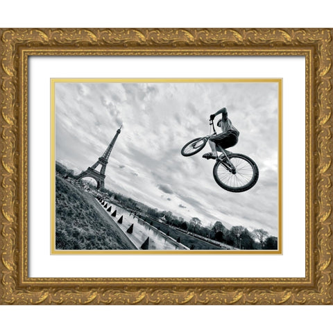 Street sports Gold Ornate Wood Framed Art Print with Double Matting by AG