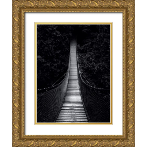 Bridge for nowhere Gold Ornate Wood Framed Art Print with Double Matting by Braun Studio