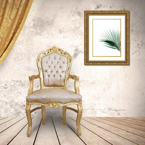 Green Palm Tree II Gold Ornate Wood Framed Art Print with Double Matting by Braun Studio