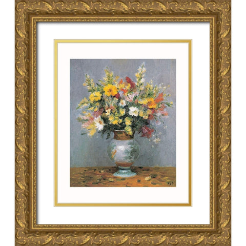 Bouquet dautomne Gold Ornate Wood Framed Art Print with Double Matting by DYF