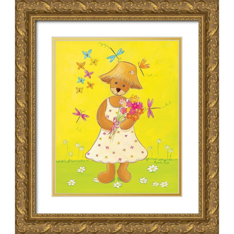 La copine du jardinier Gold Ornate Wood Framed Art Print with Double Matting by Fays, Lynda