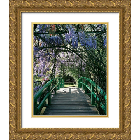 Jardin de Monet a Giverny I Gold Ornate Wood Framed Art Print with Double Matting by Pinsard, Laurent