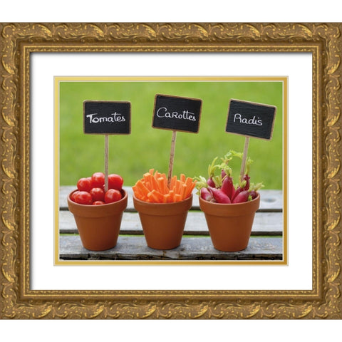 Potager Gold Ornate Wood Framed Art Print with Double Matting by Chatelain, Sonia