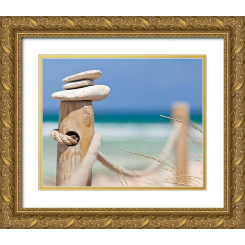 Plage 10 Gold Ornate Wood Framed Art Print with Double Matting by Braun Studio