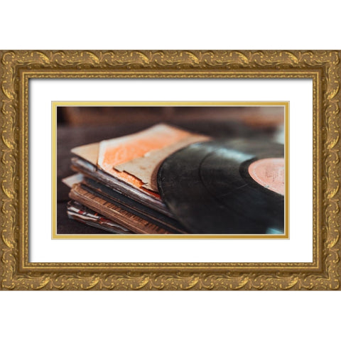 Vinyl Endormi Gold Ornate Wood Framed Art Print with Double Matting by Braun Studio