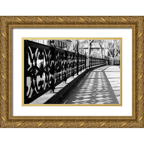 Ombre AlignÃ©e Gold Ornate Wood Framed Art Print with Double Matting by Braun Studio