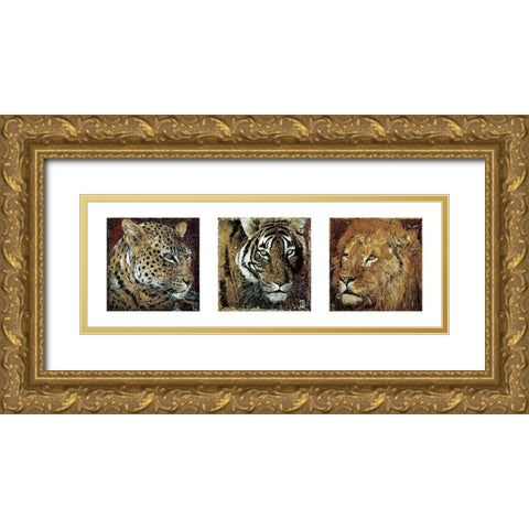 Composition Fauves Gold Ornate Wood Framed Art Print with Double Matting by Arietti, Fabienne