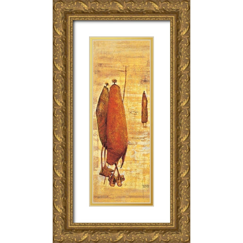 Les bergers ,Kenya 2003 Gold Ornate Wood Framed Art Print with Double Matting by Foureau, Jacques