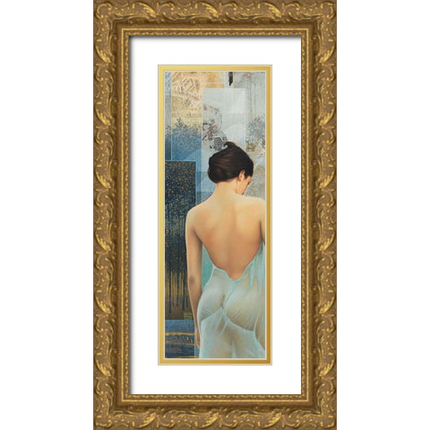 Un gout de solitude (detail) Gold Ornate Wood Framed Art Print with Double Matting by Graux, David