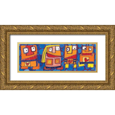 Une demoiselle Gold Ornate Wood Framed Art Print with Double Matting by Mika