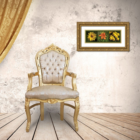 Fleurs Gold Ornate Wood Framed Art Print with Double Matting by Pinsard, Laurent