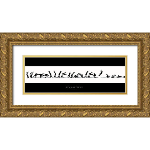 Gymnastique Gold Ornate Wood Framed Art Print with Double Matting by Bazin, Emmanuel