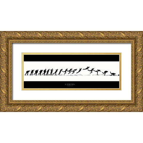 Envol Gold Ornate Wood Framed Art Print with Double Matting by Bazin, Emmanuel