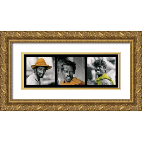 Sourires masculins Gold Ornate Wood Framed Art Print with Double Matting by Callu, Frederique