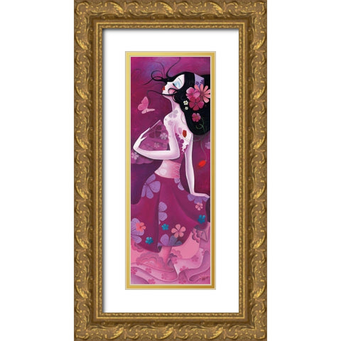 Harmonie Gold Ornate Wood Framed Art Print with Double Matting by Sybile