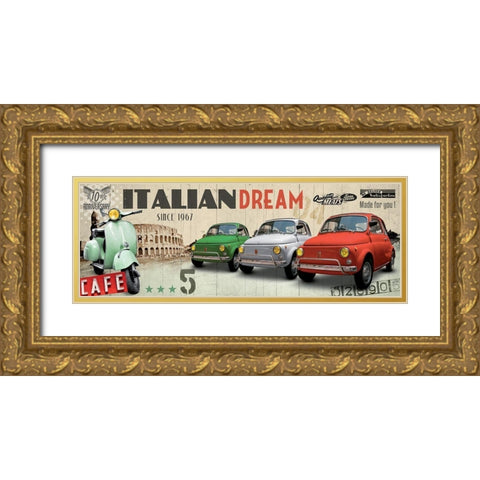 Italian Dream Gold Ornate Wood Framed Art Print with Double Matting by BRAUN Studio