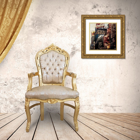 Spiderman Planet Gold Ornate Wood Framed Art Print with Double Matting by Arietti, Fabienne