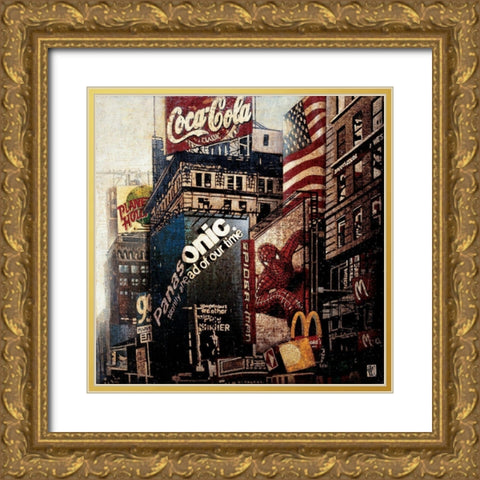 Spiderman Planet Gold Ornate Wood Framed Art Print with Double Matting by Arietti, Fabienne