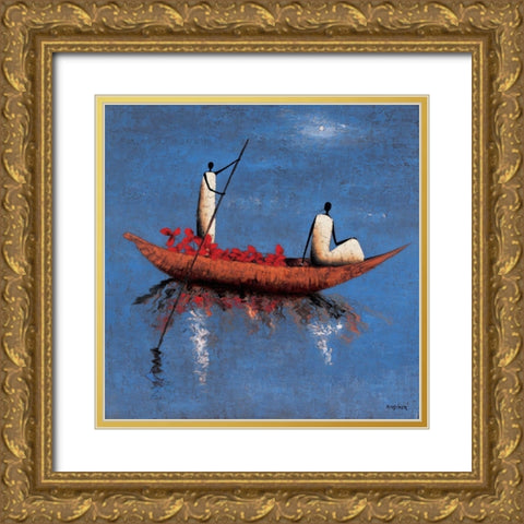 Eau calme Gold Ornate Wood Framed Art Print with Double Matting by Rauscher, Michel