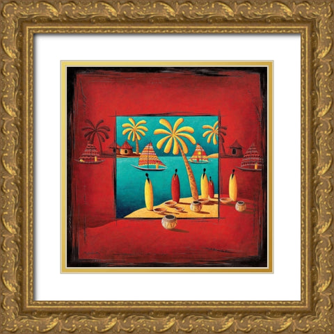 Deau, de vent et de sable Gold Ornate Wood Framed Art Print with Double Matting by Moga