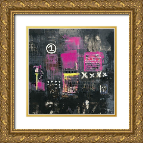 Initiales 91 Gold Ornate Wood Framed Art Print with Double Matting by Trichet, Eric