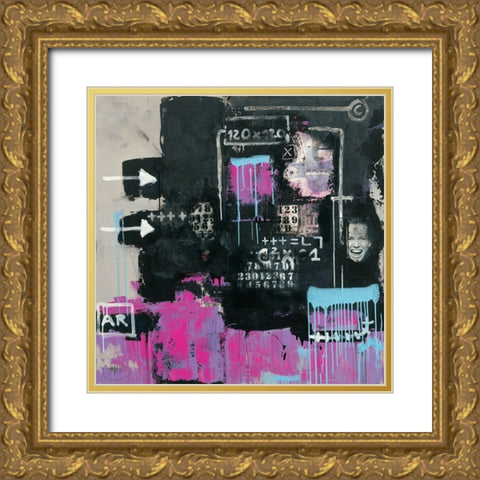 Initiales 92 Gold Ornate Wood Framed Art Print with Double Matting by Trichet, Eric