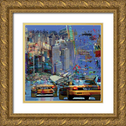 Garden Party Gold Ornate Wood Framed Art Print with Double Matting by Bouteiller, Cedric