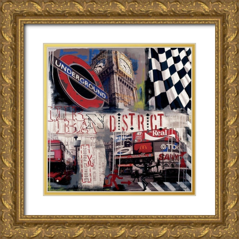 London underground Gold Ornate Wood Framed Art Print with Double Matting by Gachaga, Vincent