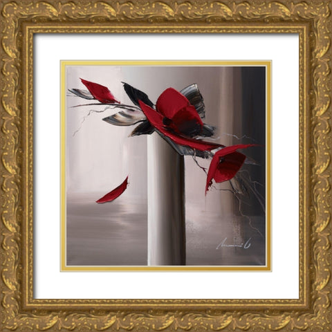 En rouge et gris I Gold Ornate Wood Framed Art Print with Double Matting by Tramoni, Oliver