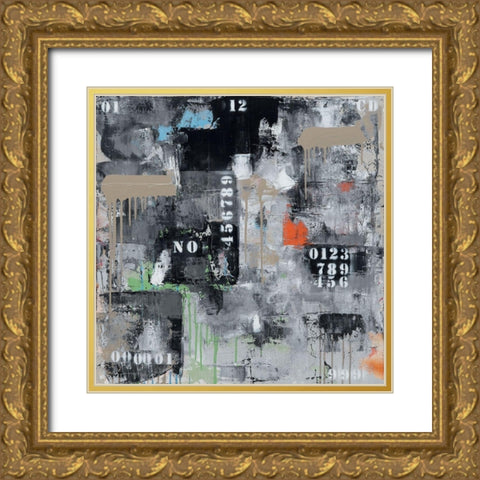 Initiales 129 Gold Ornate Wood Framed Art Print with Double Matting by Trichet, Eric