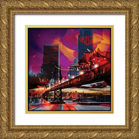 Flowers of San-Francisco Gold Ornate Wood Framed Art Print with Double Matting by Marcus