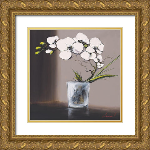 Volutes dorchide es blanches II Gold Ornate Wood Framed Art Print with Double Matting by Tramoni, Oliver