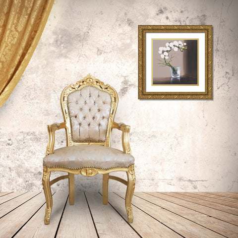 Volutes dorchide es blanches I Gold Ornate Wood Framed Art Print with Double Matting by Tramoni, Oliver