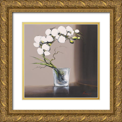 Volutes dorchide es blanches I Gold Ornate Wood Framed Art Print with Double Matting by Tramoni, Oliver