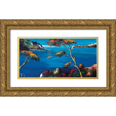 La baie Gold Ornate Wood Framed Art Print with Double Matting by Keiflin, Roger
