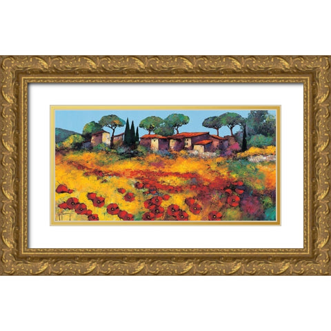 Rouge et or Gold Ornate Wood Framed Art Print with Double Matting by Keiflin, Roger