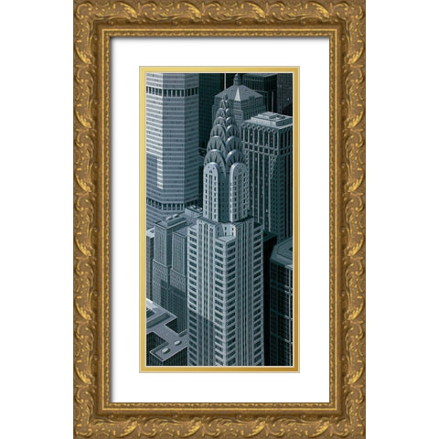 Chrysler Gold Ornate Wood Framed Art Print with Double Matting by Peyret, Eric