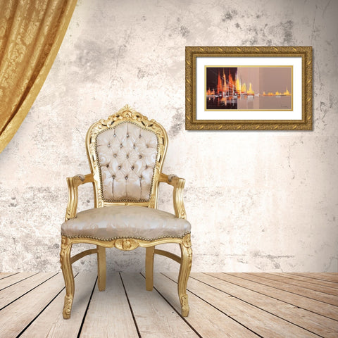 Jubileumlaan Gold Ornate Wood Framed Art Print with Double Matting by Drappier, Luc