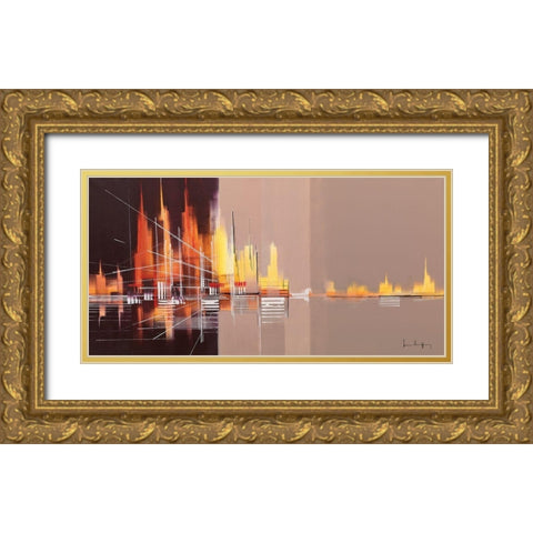 Jubileumlaan Gold Ornate Wood Framed Art Print with Double Matting by Drappier, Luc