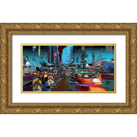 Taxis Gold Ornate Wood Framed Art Print with Double Matting by Bouteiller, Cedric