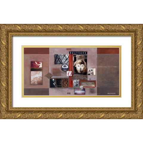 Origines Gold Ornate Wood Framed Art Print with Double Matting by Balthazar