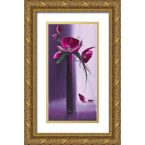 Elegance en mauve I Gold Ornate Wood Framed Art Print with Double Matting by Tramoni, Oliver