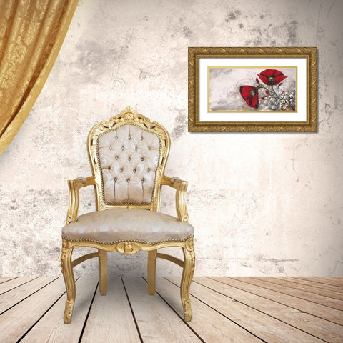 Duo de coquelicots I Gold Ornate Wood Framed Art Print with Double Matting by Tramoni, Oliver