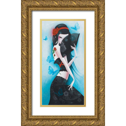 Hide Gold Ornate Wood Framed Art Print with Double Matting by Sybile