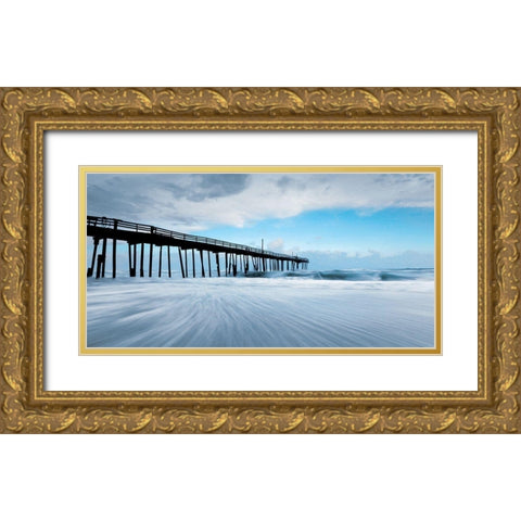 Fishing Pier Gold Ornate Wood Framed Art Print with Double Matting by BRAUN Studio
